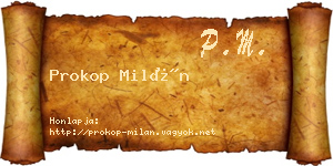 Prokop Milán névjegykártya
