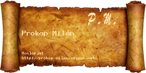 Prokop Milán névjegykártya